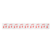 Musical Note Simple Red Hearts Satinband (Vorderseite)