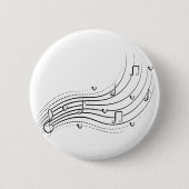 Musical note wave, black line clipart button (Vorderseite)