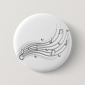 Musical note wave, black line clipart button