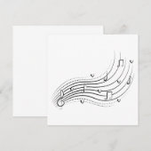 Musical note wave, black line clipart einladung (Vorne/Hinten)