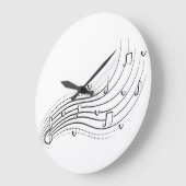 Musical note wave, black line clipart große wanduhr (Winkel)
