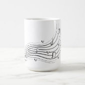 Musical note wave, black line clipart kaffeetasse (Mittel)