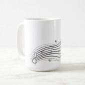 Musical note wave, black line clipart kaffeetasse (Vorderseite Links)