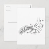 Musical note wave, black line clipart postkarte (Vorne/Hinten)