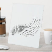 Musical note wave, black line clipart sockelschild (In Situ)