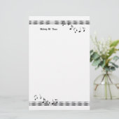 Musical Note Waves Briefpapier (Stehend Vorderseite)
