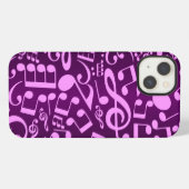 Musical Notes 2 (Plum) iPhone Hülle (Rückseite (Horizontal))