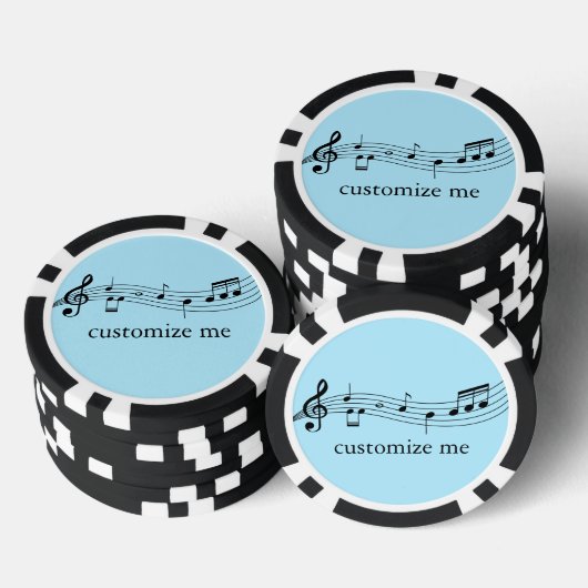 Musical Notes Band or Choir Custom Music Pokerchips (Stapel)