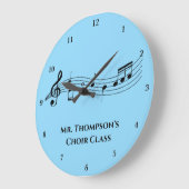 Musical Notes Band Teacher Custom Music Class Große Wanduhr (Winkel)