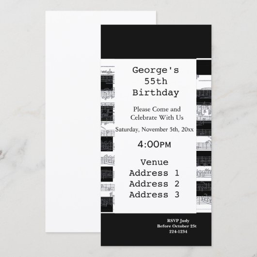 Musical Notes Birthday (Vorne/Hinten)