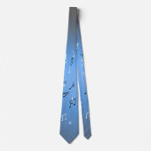 Musical Notes Blue Moon Neck Tie Krawatte (Vorderseite)