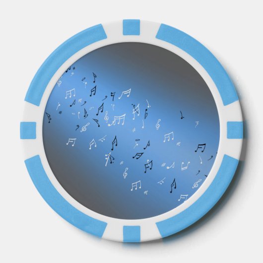 Musical Notes Blue Moon Pokerchips (Vorderseite)
