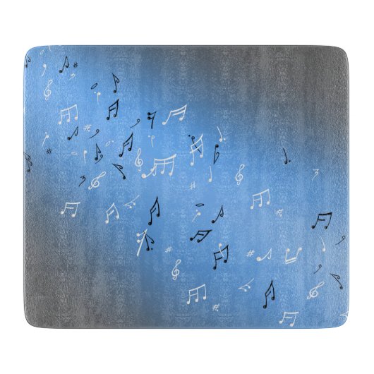 Musical Notes Blue Moon Schneidebrett (Vorderseite)