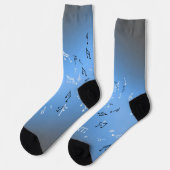 Musical Notes Blue moon Socken (Linkes Detail)