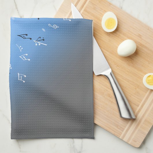 Musical Notes Blue Moon Teetuch Geschirrtuch (Viertel Falte)