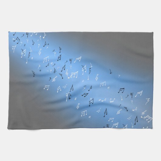 Musical Notes Blue Moon Teetuch Geschirrtuch (Horizontal)