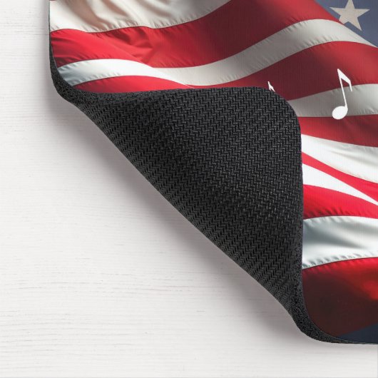 Musical Notes Floating On an American Flag Mousepad (Ecke)