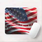 Musical Notes Floating On an American Flag Mousepad (Mit Mouse)