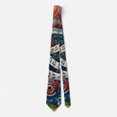 Musical Notes Graffiti Neck Tie Krawatte (Vorderseite)