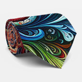 Musical Notes Graffiti Neck Tie Krawatte (Gerollt)