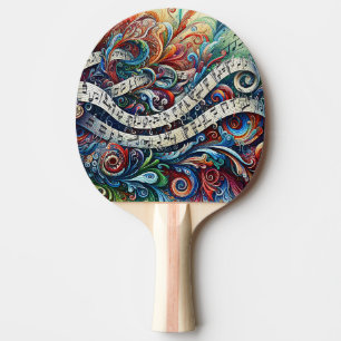Musical Notes Graffiti Ping Pong Paddle Tischtennis Schläger