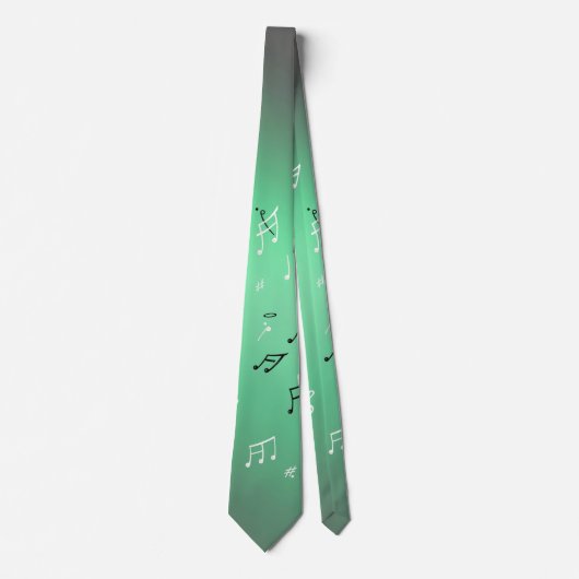 Musical Notes Green Light Neck Tie Krawatte (Vorderseite)