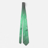 Musical Notes Green Light Neck Tie Krawatte (Rückseite)