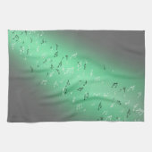 Musical Notes Green Light Tee Handtuch (Horizontal)