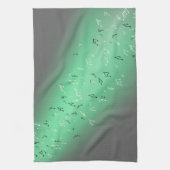 Musical Notes Green Light Tee Handtuch (Vertikal)