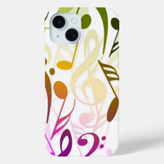 Musical Notes iPhone 15 case (Rückseite)