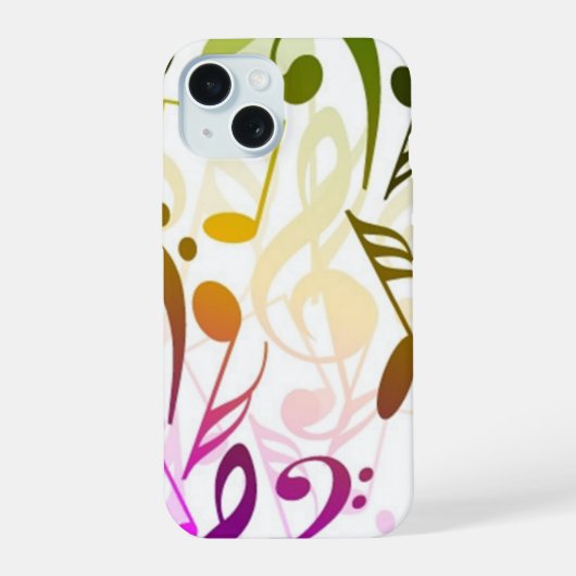 Musical Notes iPhone 15 case Hülle (Rückseite)
