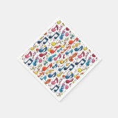 Musical Notes Kawaii Art Design Serviette (Ecke)