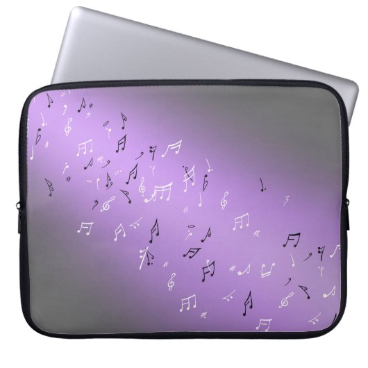 Musical Notes Lavender Moon Laptopschutzhülle (Vorderseite)