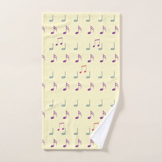 Musical Notes - Lemon Chiffon Badhandtuch Set (Handtuch)