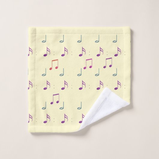 Musical Notes - Lemon Chiffon Badhandtuch Set (Waschlappen)
