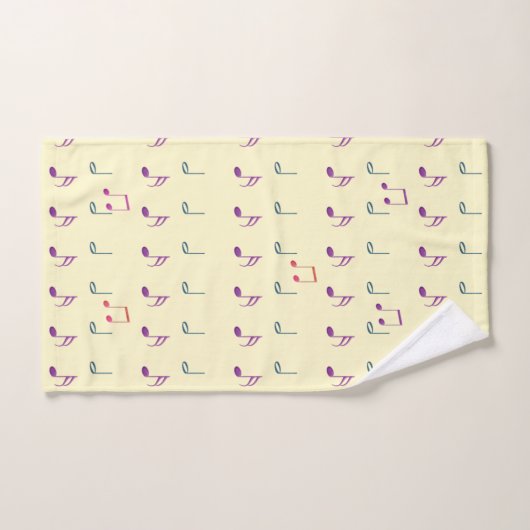 Musical Notes - Lemon Chiffon Badhandtuch Set (Handtuch)