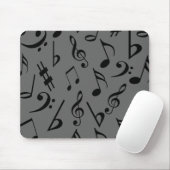 Musical Notes Mousepad - Silver (Mit Mouse)
