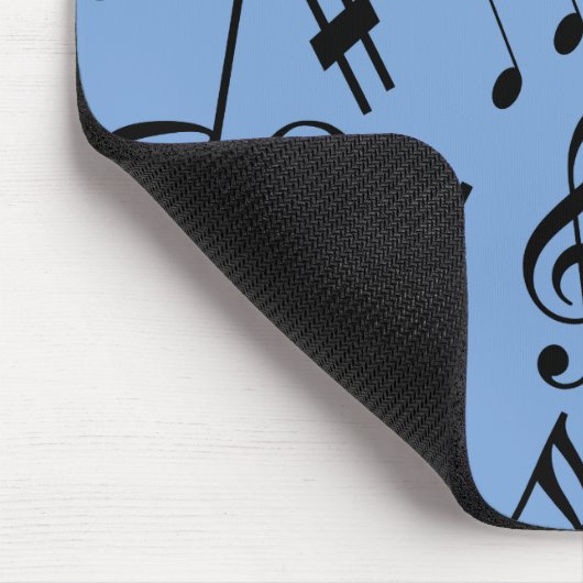 Musical Notes Mousepad - Sky Blue und Black (Ecke)