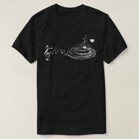 Musical Notes Music Dad Text In Treble Clef T-Shirt (Design vorne)
