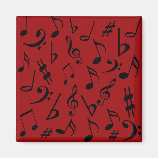 Musical Notes Music Magnet - Red (Vorne)