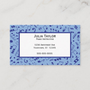 Musical Notes Music Teacher Composer Visitenkarte