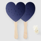 Musical Notes Navy Ombre Set Fans Fächer (Vorne und Hinten)