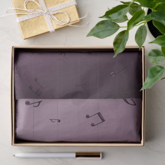 Musical Notes Ombre Mauve Seidenpapier (Geschenk)