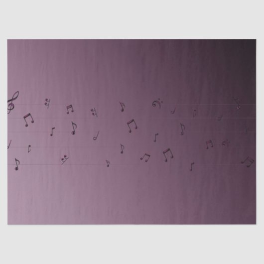 Musical Notes Ombre Mauve Seidenpapier (Vorderseite)