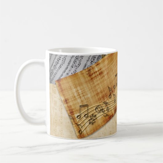 Musical Notes Piano Sheet Music Kaffeetasse (Links)