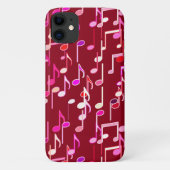 Musical Notes print - burgundy, multi Case-Mate iPhone Hülle (Rückseite)