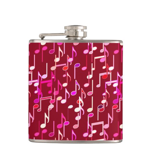 Musical Notes print - burgundy, multi Flachmann (Vorderseite)