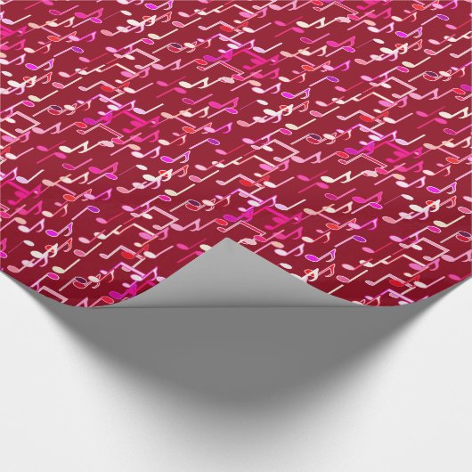 Musical Notes print - burgundy, multi Geschenkpapier (Ecke)