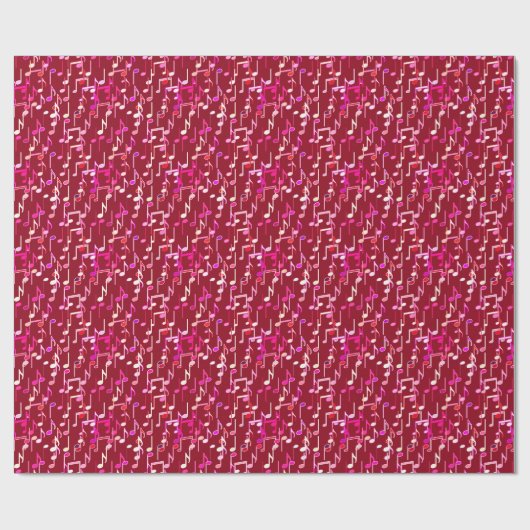 Musical Notes print - burgundy, multi Geschenkpapier (Flach)