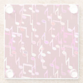 Musical Notes print - burgundy, multi Glasuntersetzer (Rückseite)